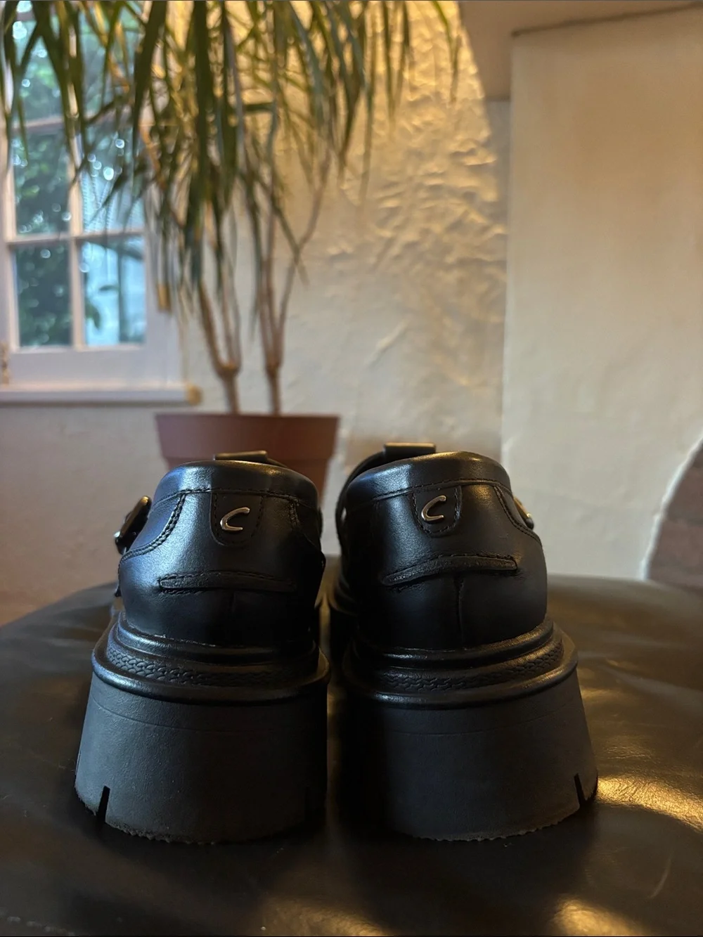 Circus by Sam Edelman Black Platform Lug Sole Mary Jane Loafers